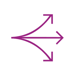 Drei-Pfeile-Symbol violett